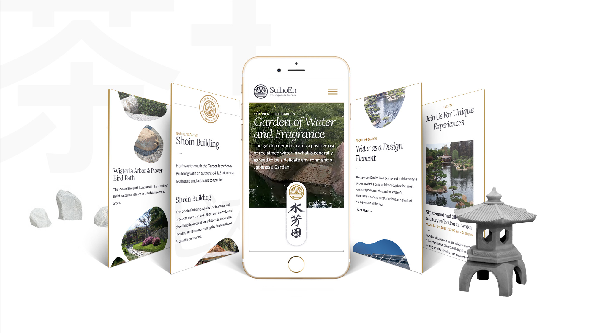 los angeles japanese garden website mockup