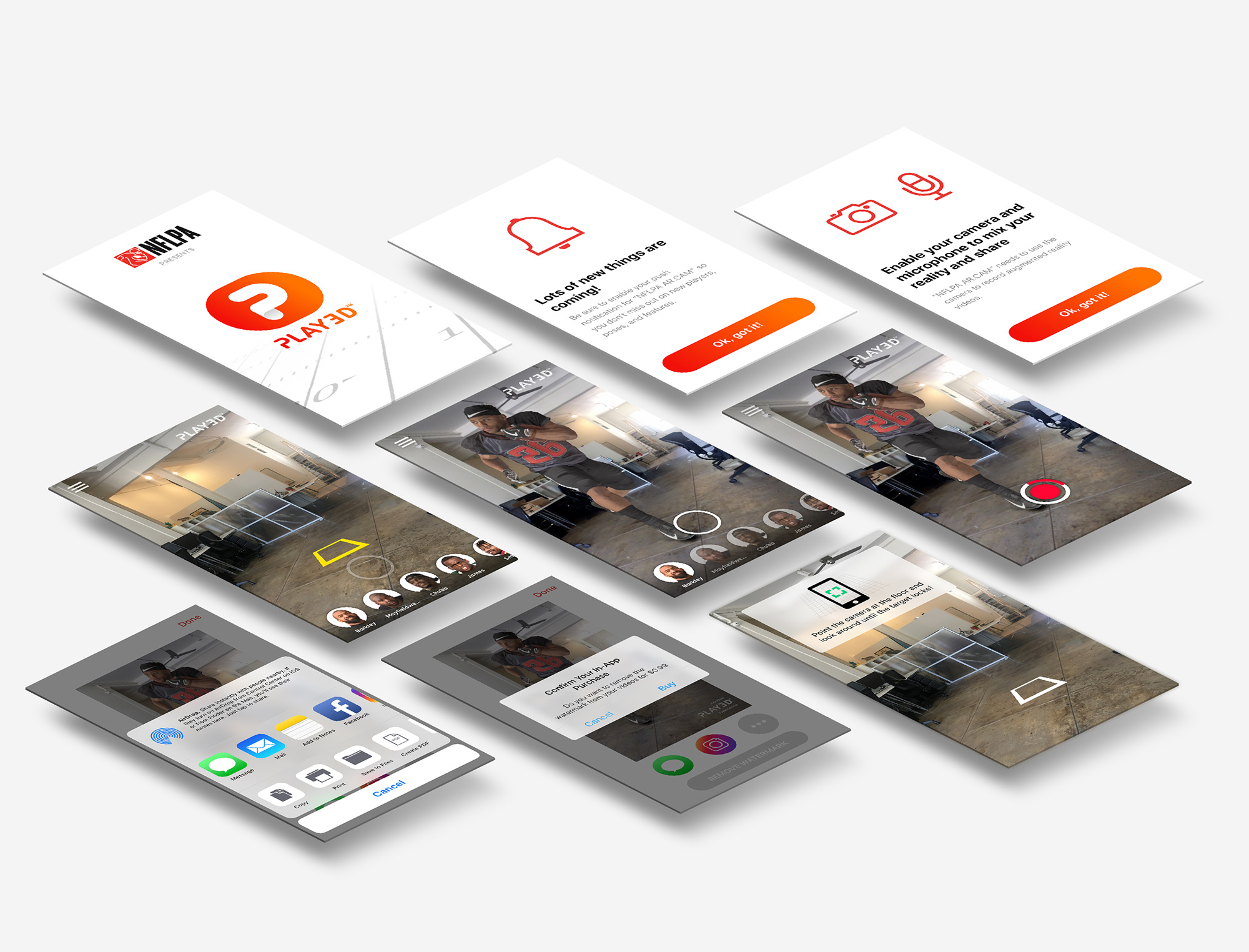 Play 3D mobile mobile app user interface mockup